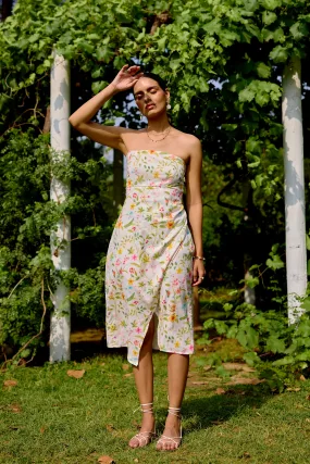 DINA PEACH FLORAL DRESS
