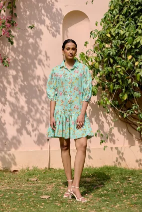 DAPHNE SHORT DRESS - GREEN