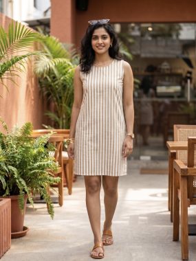 DUNE STRIPE SHIFT DRESS